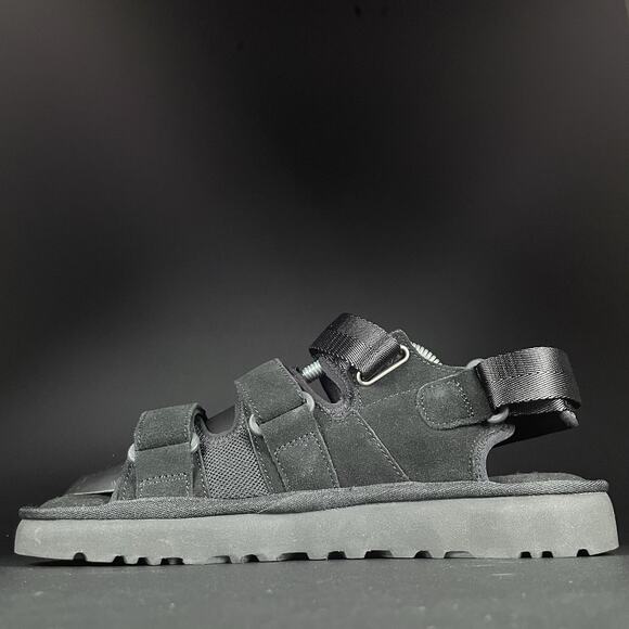 UGG Goldencoast Multistrap Men’s Size 9 Black Suede Casual Slip On Sandals NEW - Picture 5 of 8